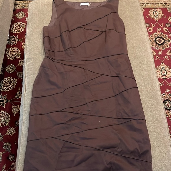 Calvin Klein Sleeveless Women's Brown Dress Size 14 (TD) - Picture 1 of 6